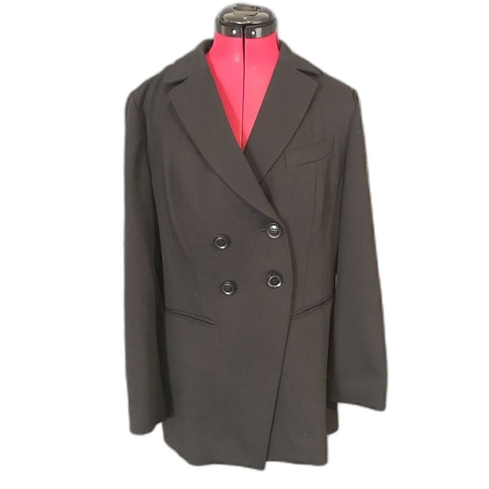 Coldwater Creek Blazer Women’s Petite Size 12P Black Long Sleeve Button Pockets